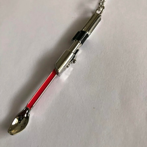 Mini spoon necklace Star Wars inspired Light Saber small tiny spoon pendant red - Picture 2 of 3
